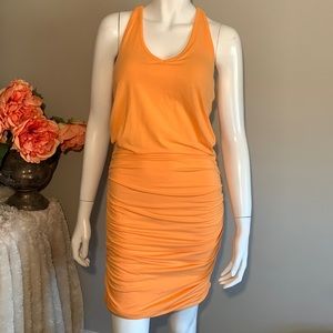 🧡 Athleta racer back ruched dress tangerine XS